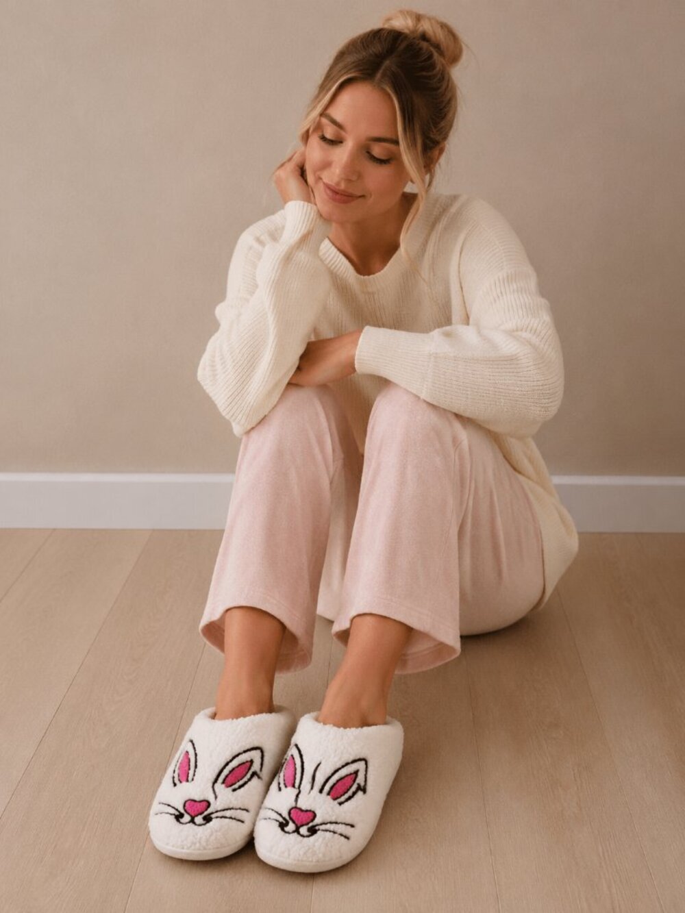 2/$30 NEW Easter Bunny Face Slippers